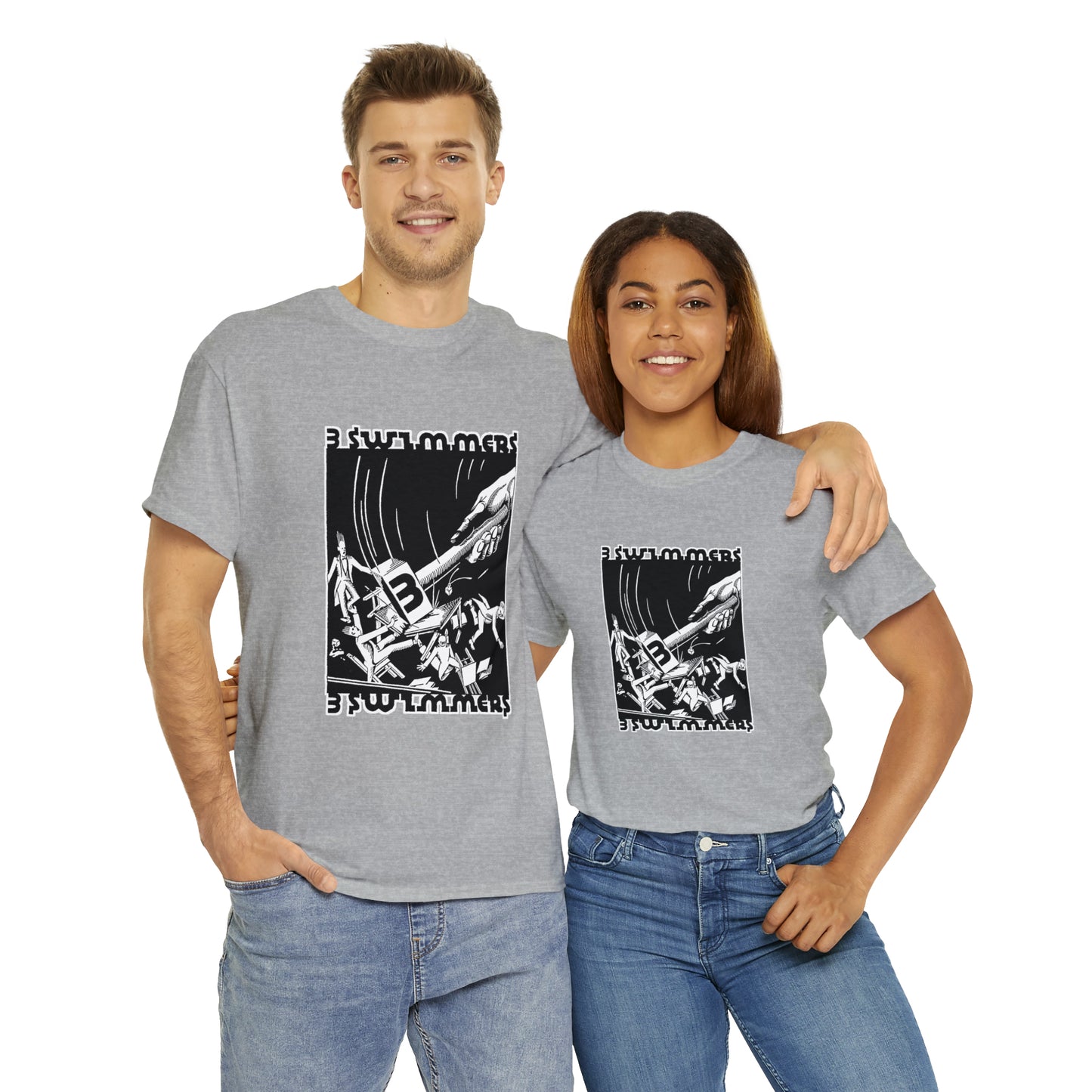 THREE SWIMMERS Unisex  Cotton T-Shirt