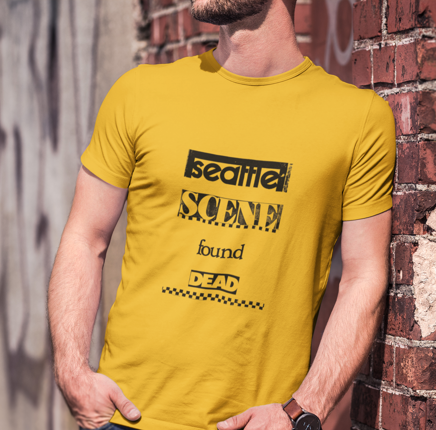 SEATTLE SCENE FOUND DEAD Unisex 100% Cotton T-Shirt