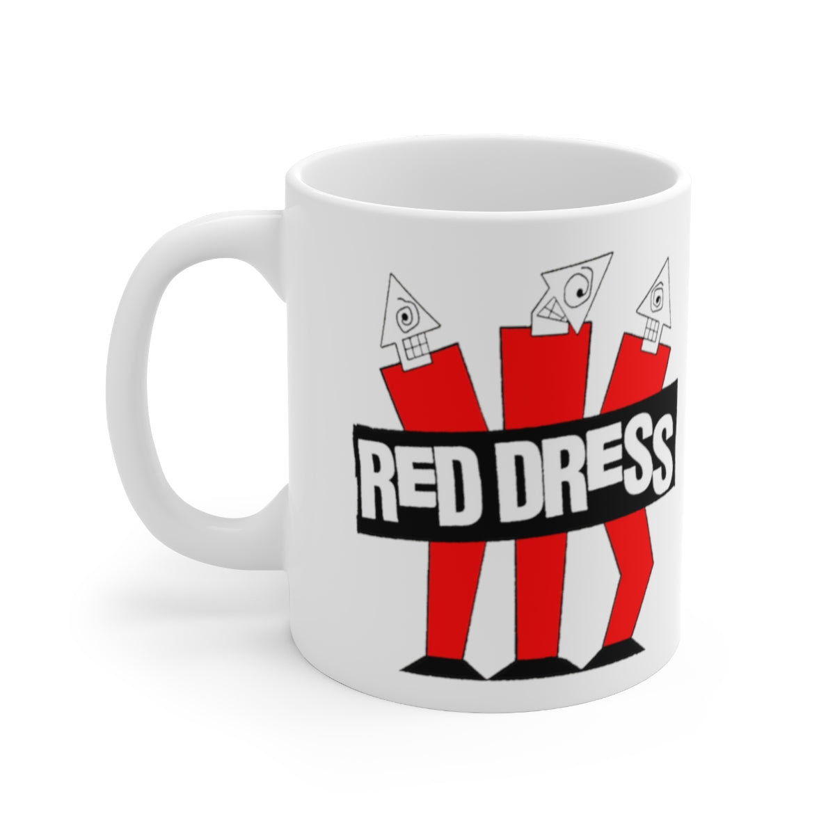 RED DRESS White Ceramic Mug